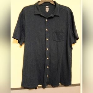 Sonoma Men's Short-Sleeve Navy Button-Down Shirt